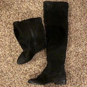 Tall Black Over Knee High Boots